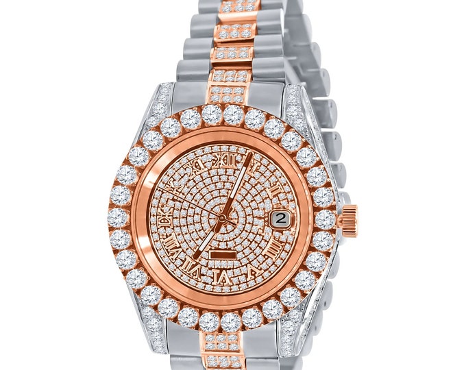 VVS Lab cz Diamonds Watch Fully Iced Out Automatic Hip Hop Fully Icy Hip Hop Bust Down Handmade Men’s Stainless Steel Watch 5303118