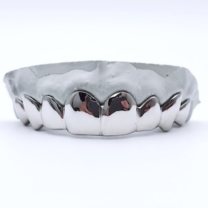 925 Sterling Silver Custom fit Grillz Plain Silver teeth REAL Grill Grillz. image 3