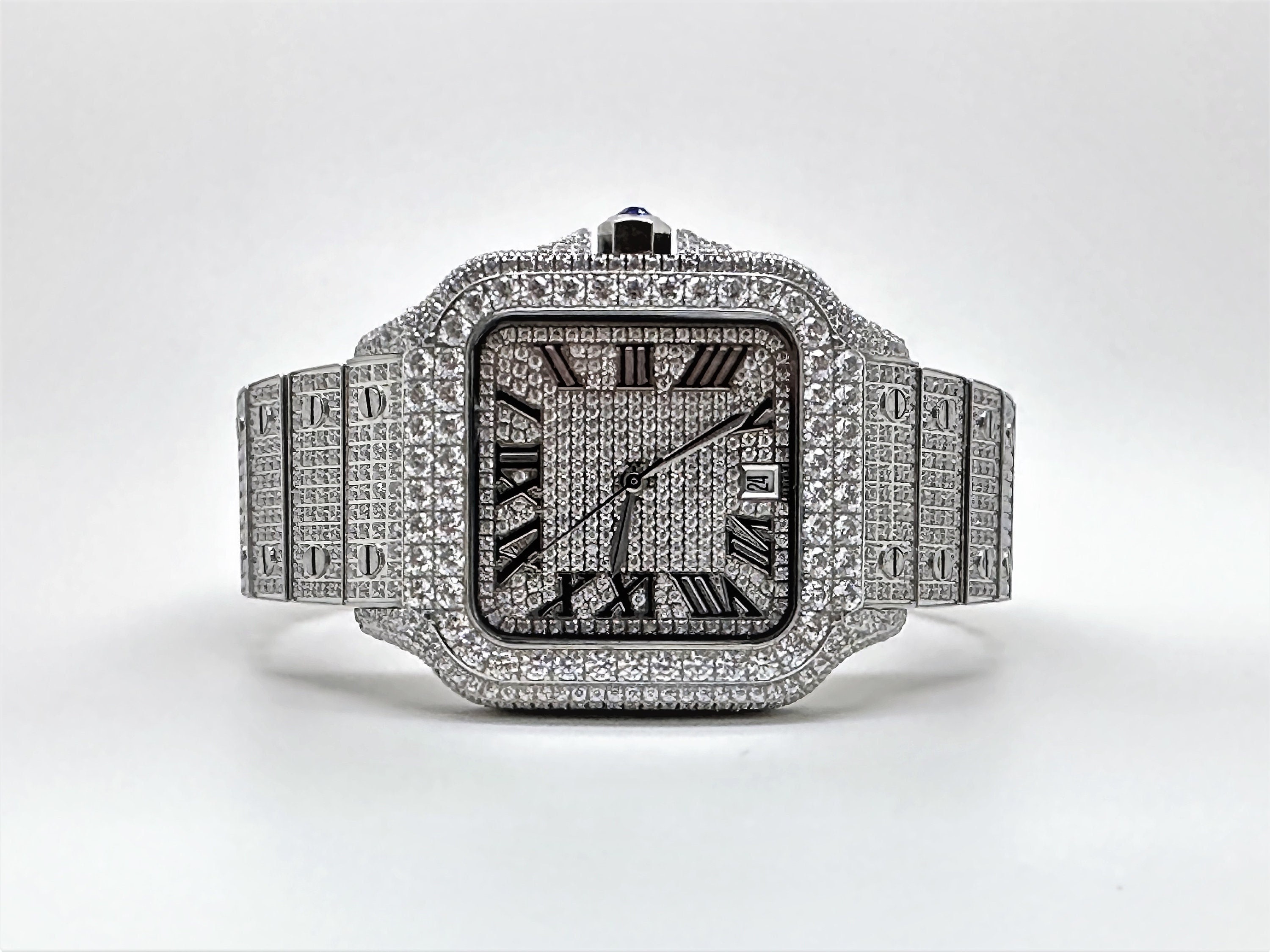 VVS Moissanite Diamond Watch, Fully Iced Watch, PREMIUM QUALITY, Hip ...