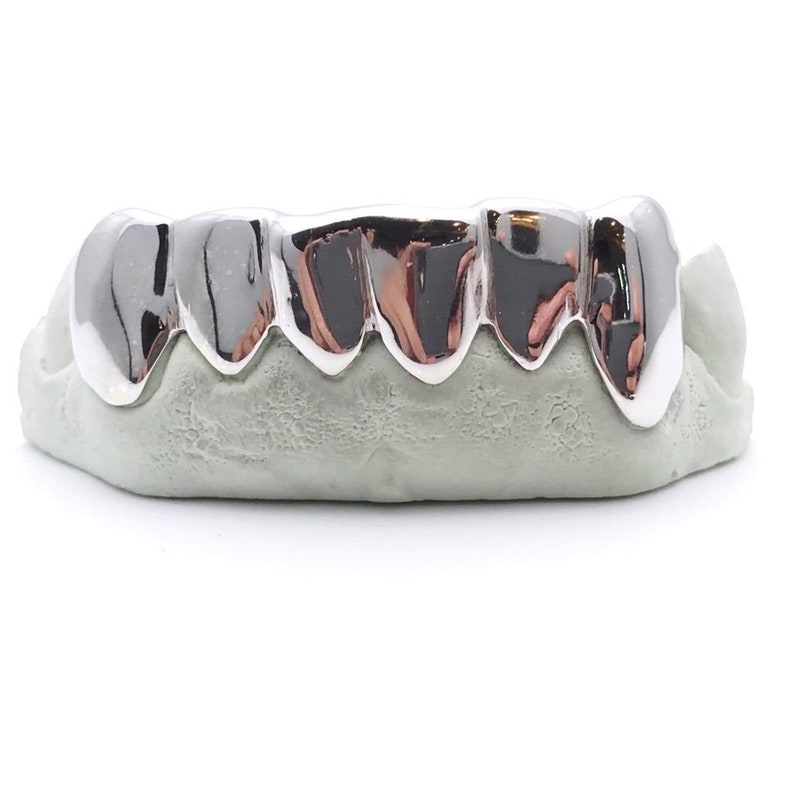 925 Sterling Silver Custom fit Grillz Plain Silver teeth REAL Grill Grillz. image 2