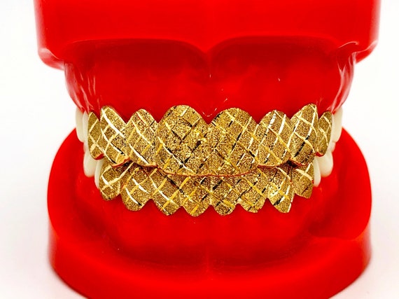 Rose gold grillz diamond cut hot sale