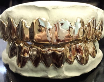 10K White Gold Grillz: Custom Fit Gold Teeth