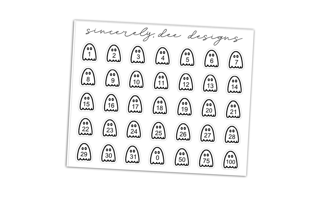 GHOST DATE COVERS / Countdown Printable Planner Stickers Foil Etsy