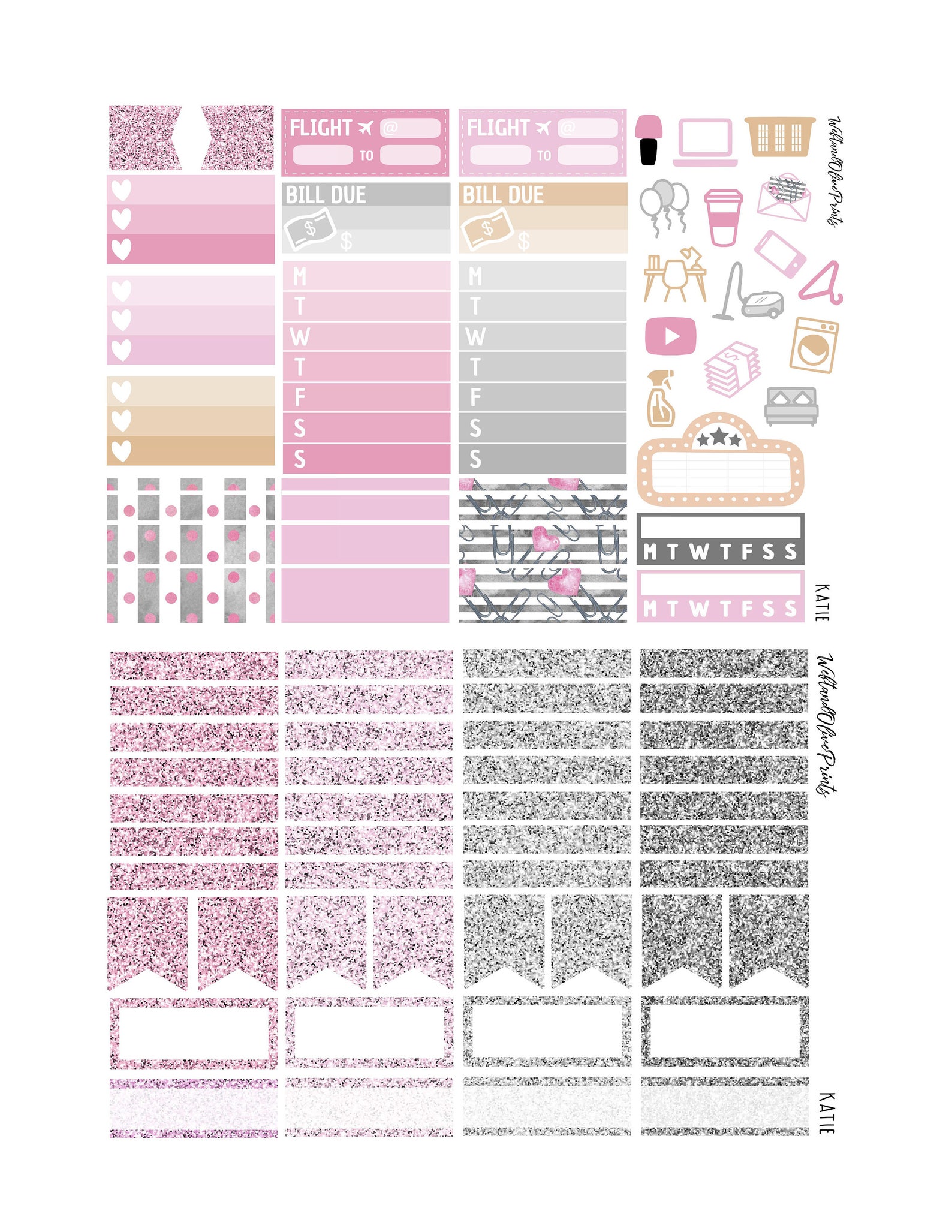 Printable Planner Sticker Kit / KATIE / Weekly Kit / Erin - Etsy