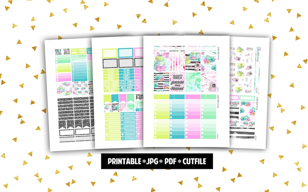 Printable Planner Sticker Kit / CELESTE / Weekly Kit / Erin Condren Printable Planner Sticker Kit / CELESTE / Weekly Kit / Erin Condren