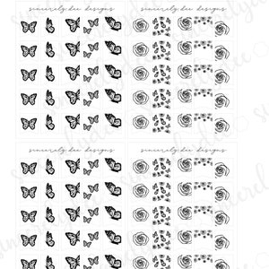 BUTTERFLY FLAG OVERLAY Printable Planner Stickers / Foil Ready - Etsy