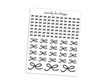 BOW ICON Printable Planner Stickers / Foil Ready / Functional