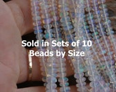 AAA Glowing Rainbow Flash Ethiopian Welo Opal Smooth Hand Cut Rondelles 3-6mm Sold in Sets of 10 Beads by Size Needs 28 Gauge