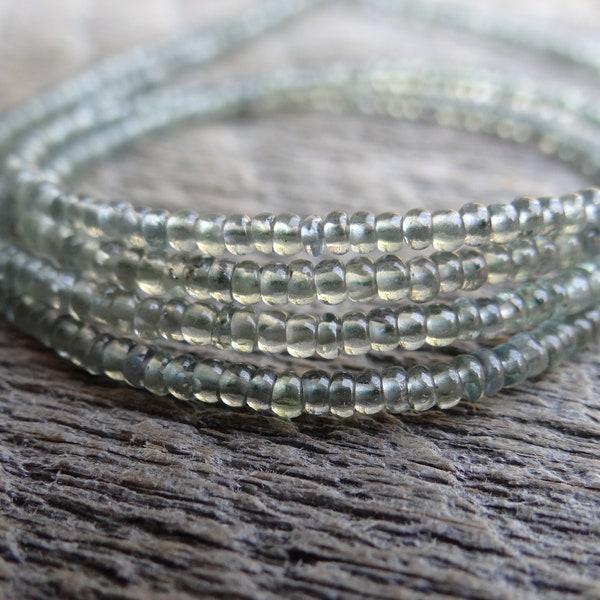 Tiny Lovely Blue Grey Green Color Change Sapphire | Smooth Rondelles | 2-2.25mm | Sold in Sets of 14 Rondelles | Needs 26 Gauge+