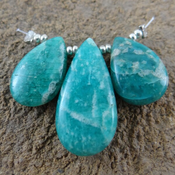 Amazonite | Smooth Briolettes | Single Focal Pendant, Matched Pairs, Trios