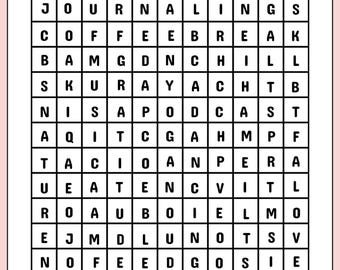 A4 self care wordsearch puzzle instant digital download printable