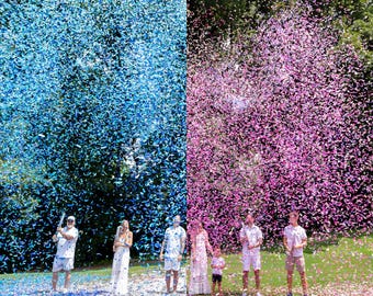 32&quot; 12&quot; Boutique Gender Reveal Confetti Poppers – Unique High-End Colors for Stunning Reveals - Custom Gender Reveal Ideas
