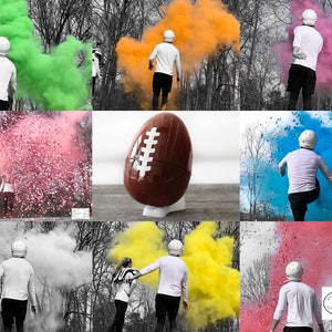 10 Powder & Confetti Gender Football Reveal Ball Gender Reveal Football Ships Same Day Pink, Blue, Purple, Green, Yellow, Orange Red image 2