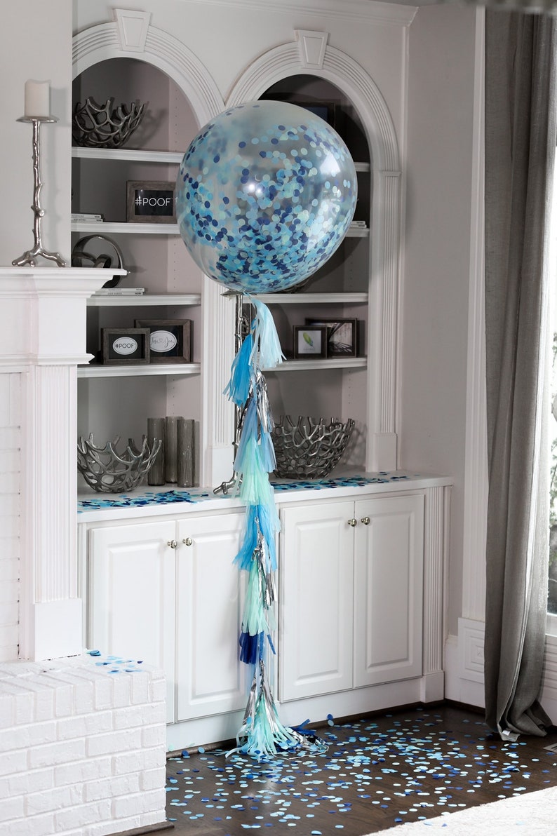 Confetti Balloons 36 24 12 for Gender Reveals from the Poof Collection\u2122 By Tori /& Jon\u2122 Designer Gender Reveal Decor Pair w Cannons