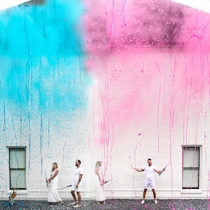 32" Electric Gender Reveal Popper – Assorted Pink & Blue Colors, Unique Confetti-Powder-Streamer Mix for Stunning Gender Reveal Ideas