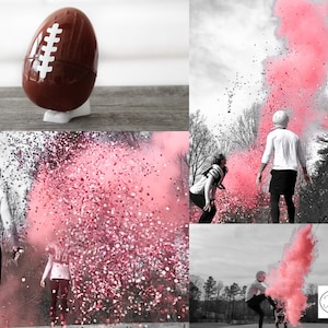 Gender Reveal Football! 10&quot; Football Gender Reveal w/ Powder & Confetti Gender Reveal Footballs Pink, Blue, Purple, Green, Yellow, Orange