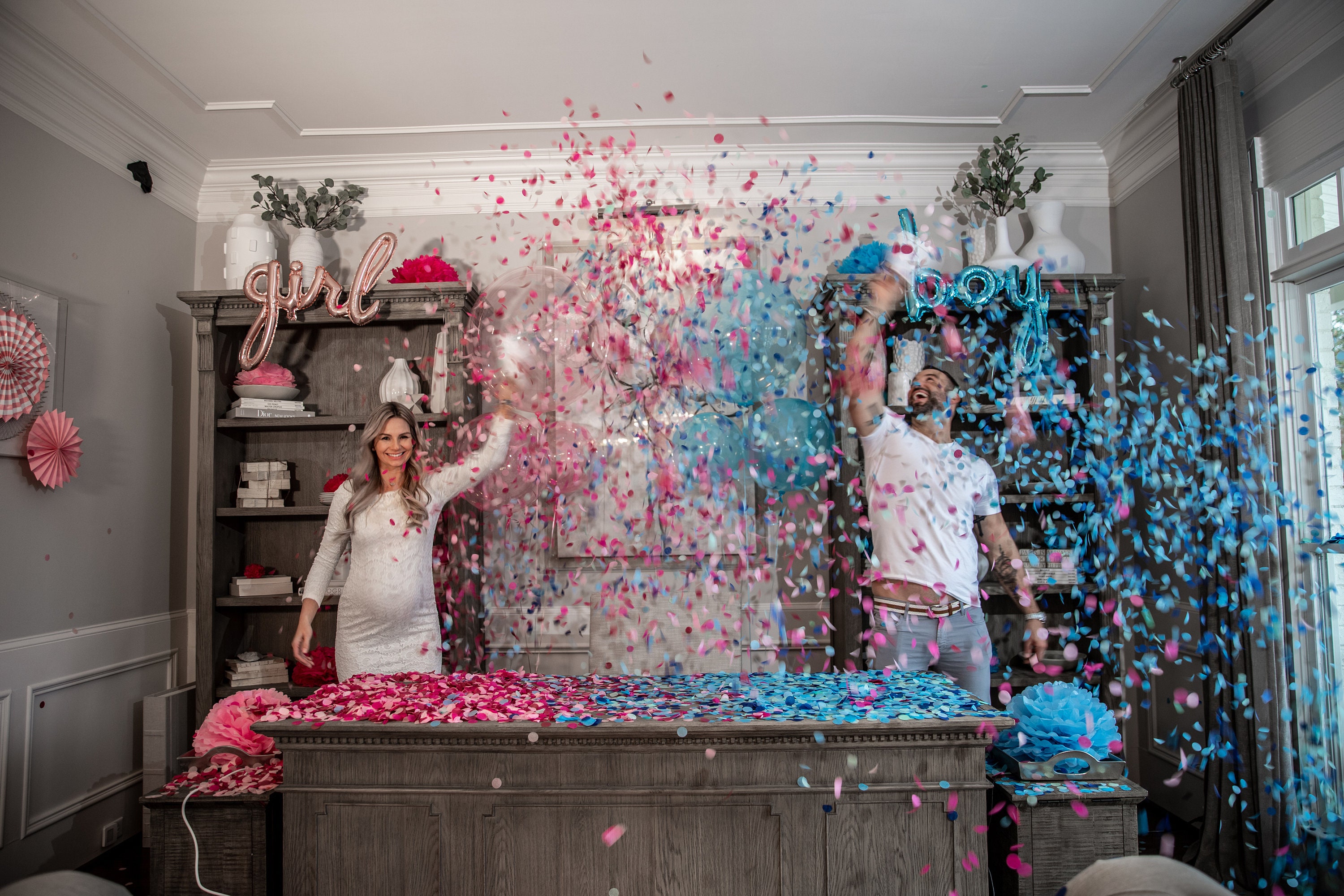 Gender Reveal Decor Set w/ Confetti Toss for Gender Reveals Etsy