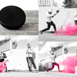 Powder Hockey Puck for Gender Reveals in Pink or Blue Hockey Pucks for the True Hockey Fan! By: Tori & Jon
