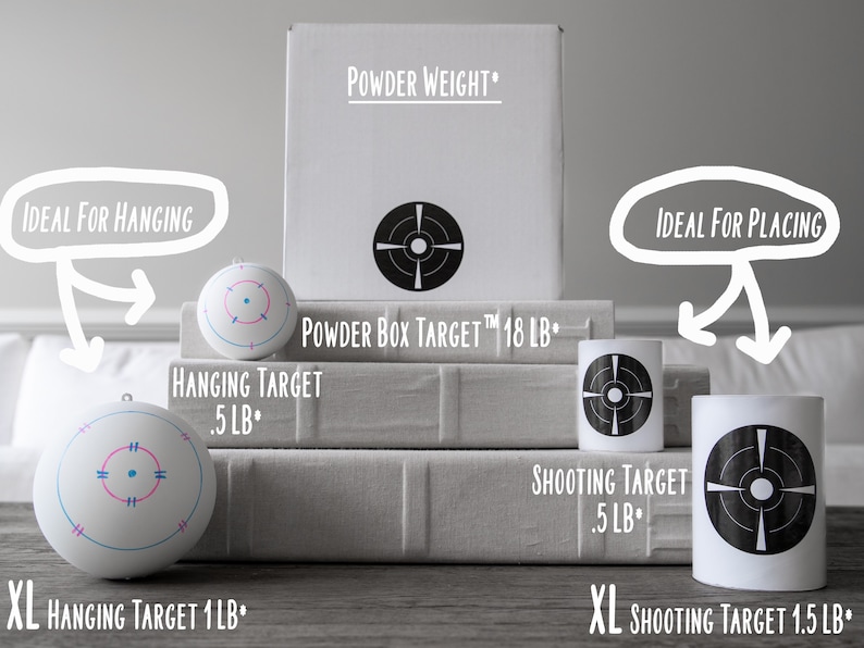 XL Shooting Target Gender Reveal Pink or Blue | Powder Confetti Burst Target | Gun Gender Reveal Party Idea image 3