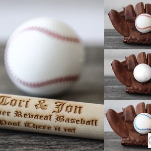 Gender Reveal Baseball Gender Reveal Baseballs in Pink or Blue Filled w/ Powder and or Confetti Pair with Our Cannons Handmade Baseball image 10