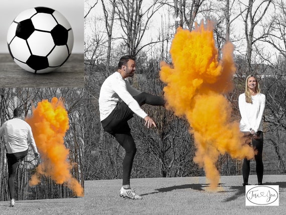 Soccer Ball Gender Reveal w/ Powder & Confetti in Pink, Blue, Green, Yellow, Orange, Purple, White! Soccer Gender Reveal Soccer Ball