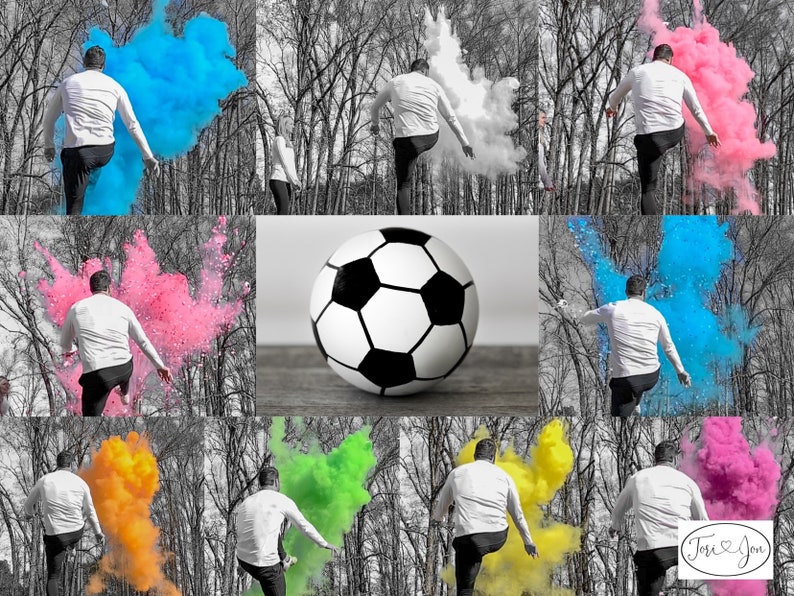 Soccer Ball Gender Reveal W/ Powder & Confetti in Pink Blue Etsy