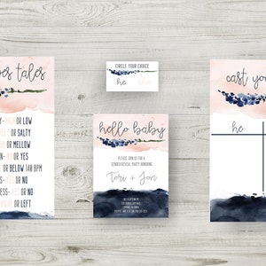 Gender Reveal Invitation Bundle, Decor, and Much More Instantly Download Invitations, Old Wives Tales, and Voting Ballots image 1