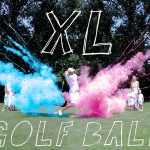 Balle de golf en poudre et confettis balle de golf révélant le sexe en rose ou bleu ! Conçu avec 4 poudres et confettis ! Ne vous faites pas arnaquer par les imitations