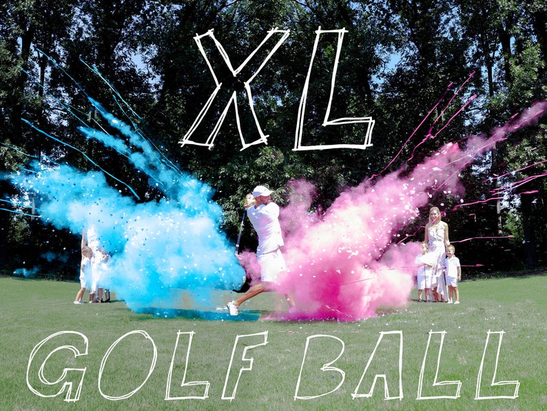 Golf Ball Powder & Confetti Gender Reveal Golf Ball in Pink or Blue Designed with 4x Powder and Confetti Don't Be Scammed by Knock Offs image 1