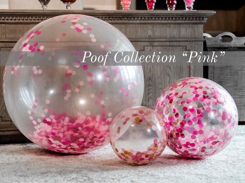 Confetti Balloons 36 24 12 for Gender Reveals from the Poof Collection\u2122 By Tori /& Jon\u2122 Designer Gender Reveal Decor Pair w Cannons