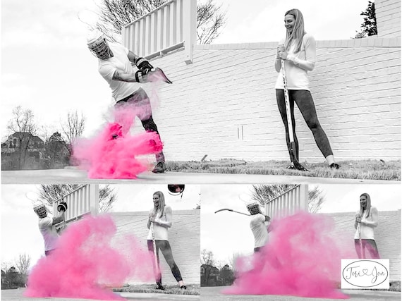 Powder Hockey Puck for Gender Reveals in Pink or Blue Hockey Pucks for the True Hockey Fan!