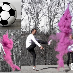 Soccer Ball Gender Reveal w/ Powder & Confetti in Pink, Blue, Green, Yellow, Orange, Purple, White! Soccer Gender Reveal Soccer Ball