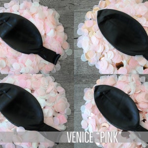 36in Black Gender Reveal Balloon filled with Designer Pink or Blue Confetti Poof Collection™ Posh Collection™ Venice Collection™ Venice Pink