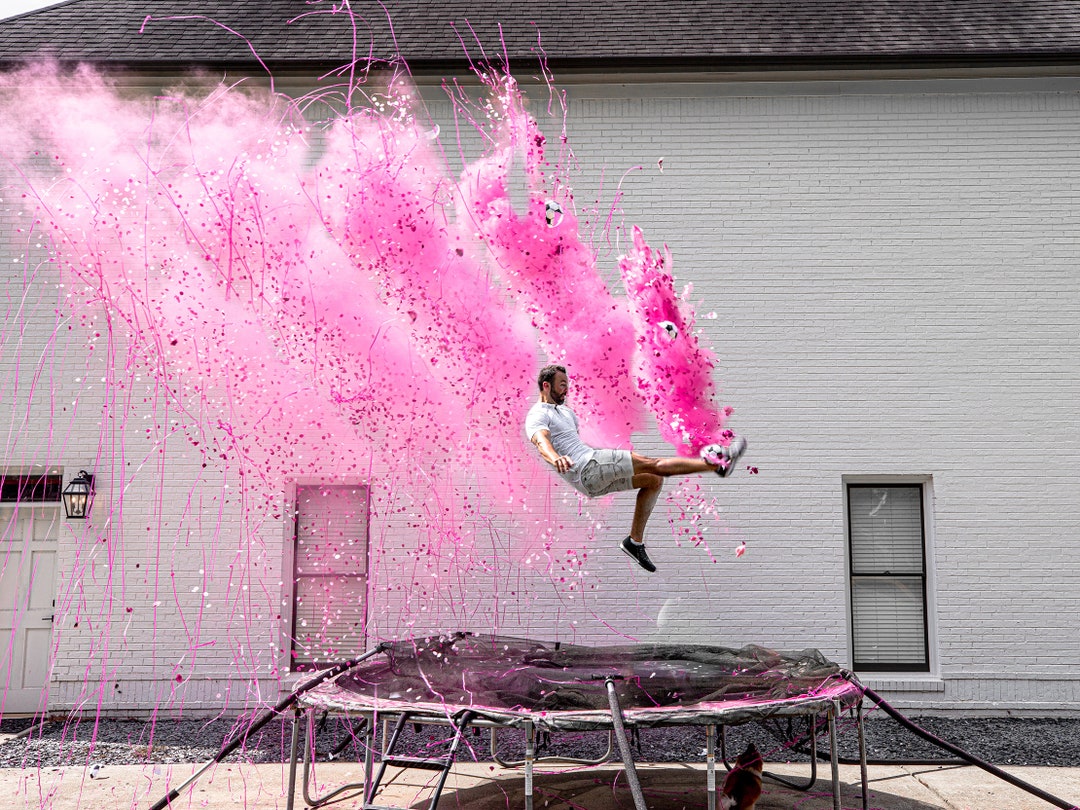 Soccer Ball Gender Reveal W/ Powder & Confetti in Pink, Blue, Green, Yellow, Orange, Purple