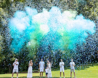 Confetti Powder Gender Reveal Cannons 32" - Smoke Powder Poppers - Unique Gender Reveal Idea- Pink Blue - Gender Reveal Smoke - Baby Shower