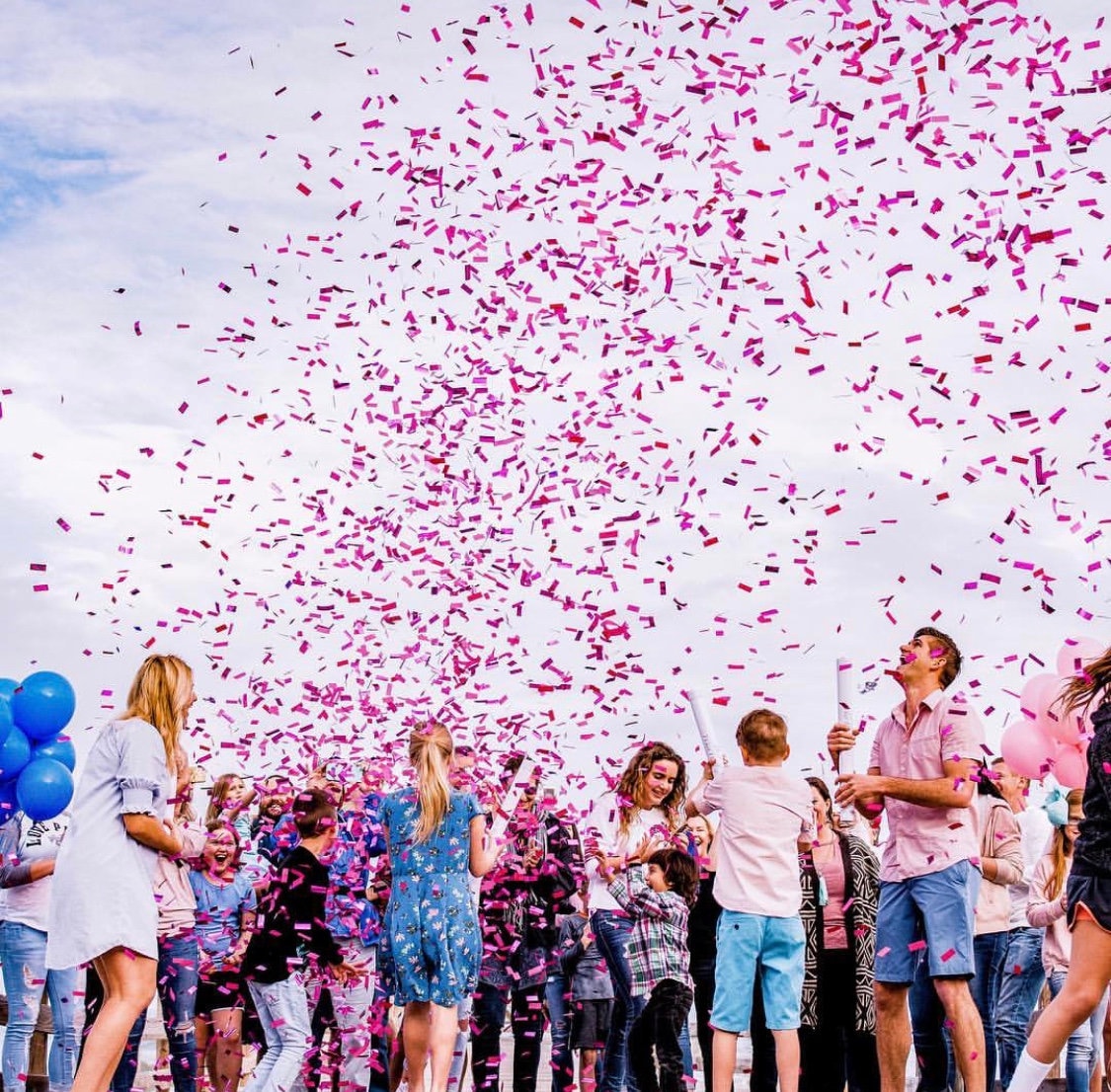 32 Confetti Cannon Gender Reveal Pink Blue White Etsy Australia