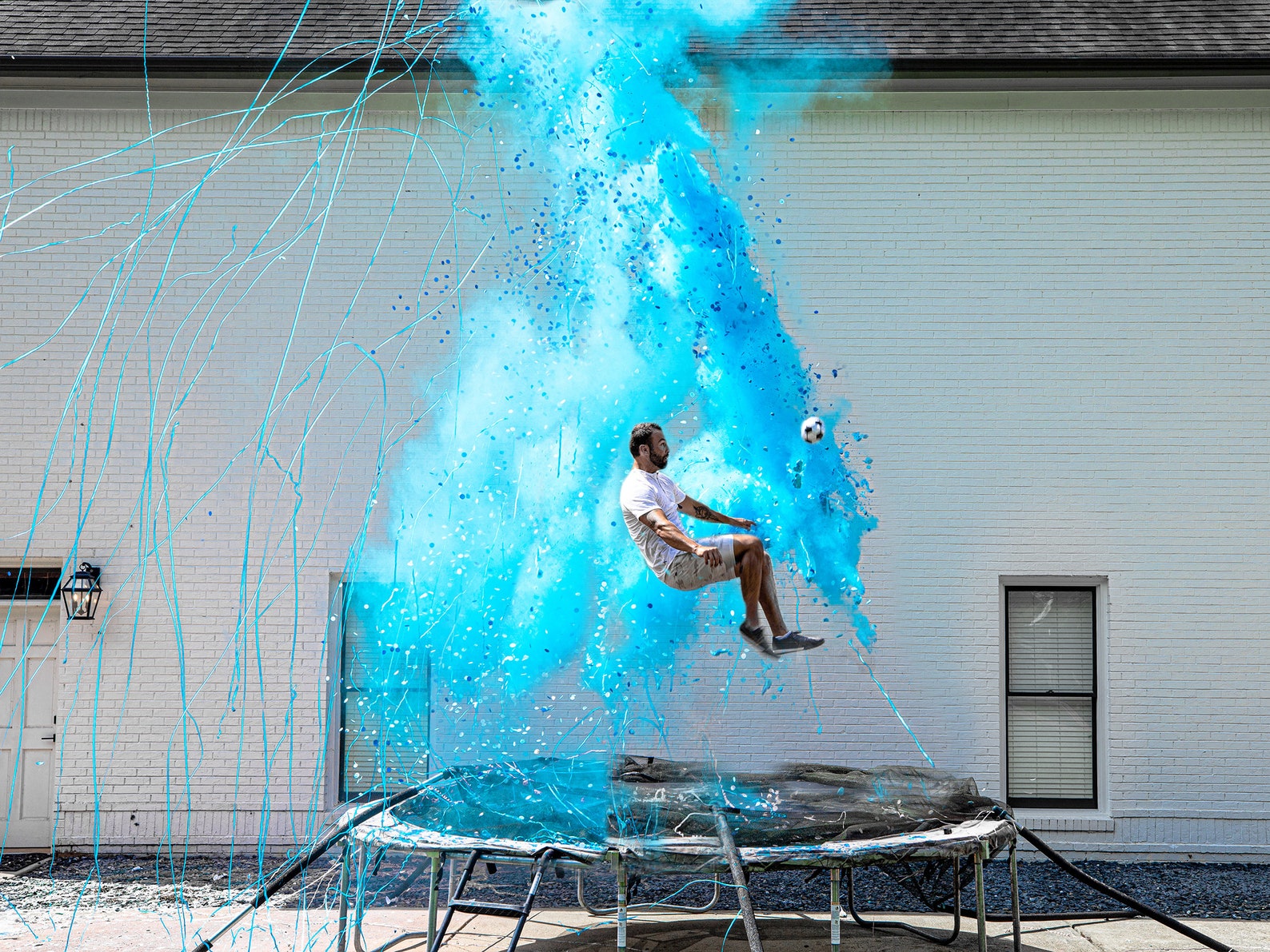 Soccer Ball Gender Reveal W/ Powder & Confetti in Pink Blue Etsy