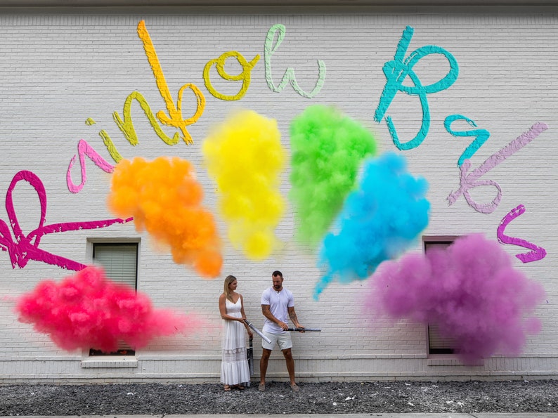 Rainbow Baby Gender Reveal Cannons in Smoke Powder and | Etsy