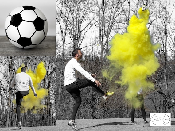Soccer Ball Gender Reveal w/ Powder & Confetti in Pink, Blue, Green, Yellow, Orange, Purple, White! Soccer Gender Reveal Soccer Ball