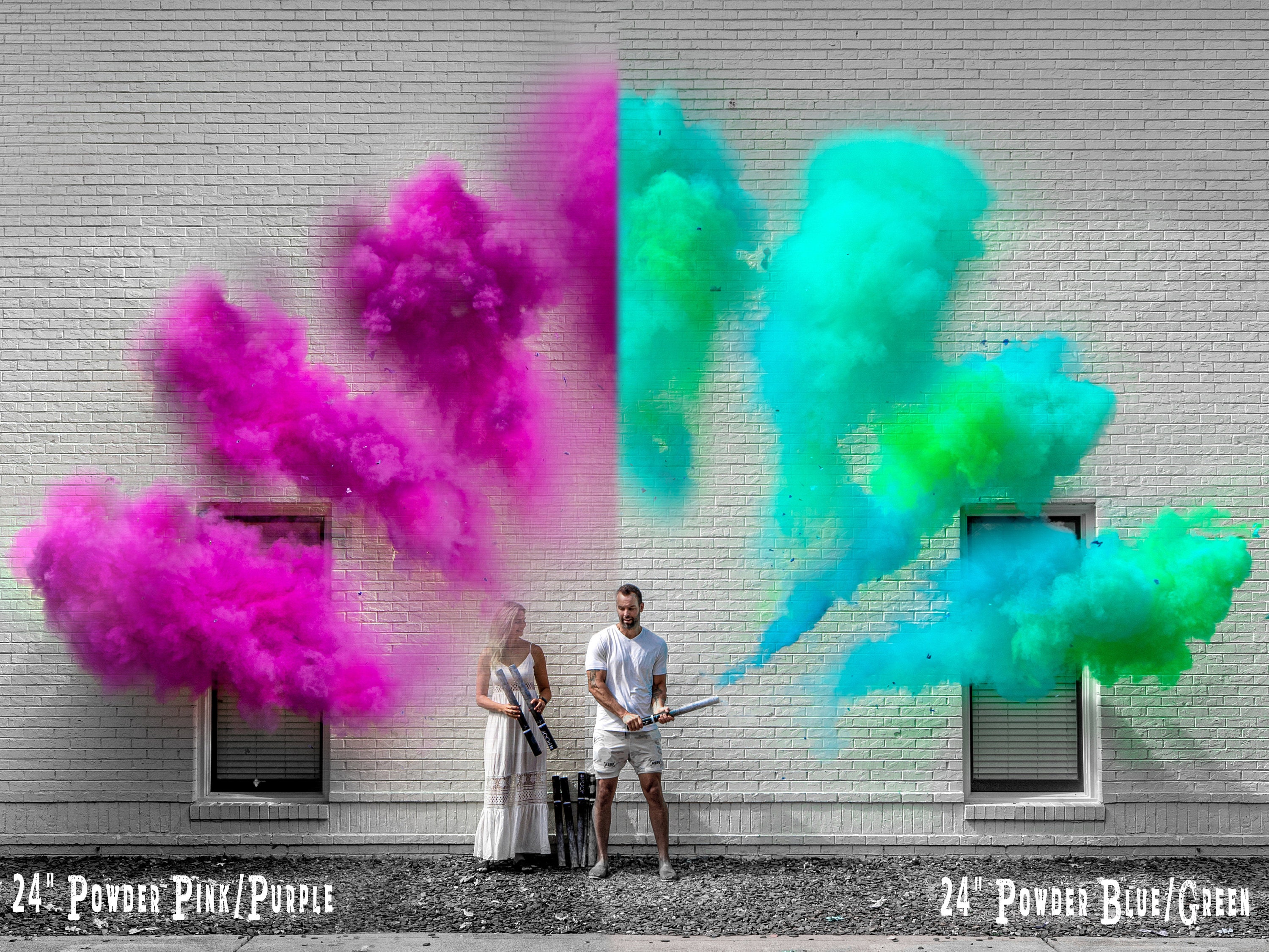 Baby Gender Reveal Cannon Smoke Powder, Confetti, and Streamers in one Cannons! In Pink or Blue