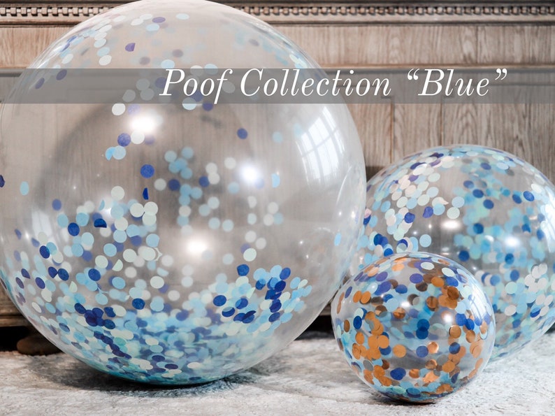Confetti Balloons 36 24 12 for Gender Reveals from the Poof Collection\u2122 By Tori /& Jon\u2122 Designer Gender Reveal Decor Pair w Cannons