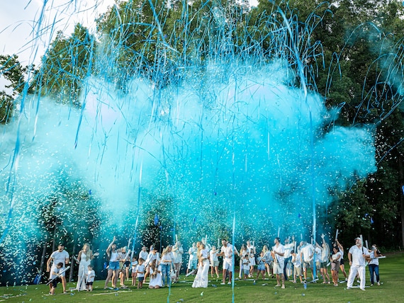 Blue Gender Reveal Powder Cannons- Fast Shipping!
