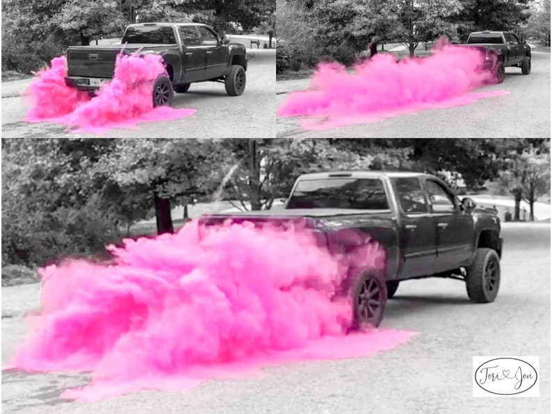 3LB Premium Burnout Gender Reveal Eenvoudig zwart bandenpakket in roze blauw oranje groen geel wit voor auto, vrachtwagen of motorfiets burnouts afbeelding 2
