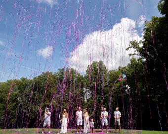 Streamer Gender Reveal Cannons 24" - Smoke Powder Poppers - Unique Gender Reveal Idea- Pink Blue - Gender Reveal Smoke - Baby Shower