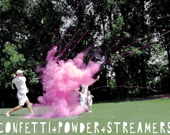 Gender Reveal Golf Ball Powder + Confetti + Streamers! Gender Reveal Golf Ball in Pink or Blue! Don't Be Scammed by Knock Offs...