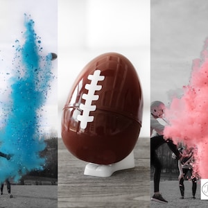 Football Gender Reveal 10" Filled with Powder & Confetti Gender Reveal Ball Gender Reveal Football Pink, Blue, Purple, Green, Yellow, Orange