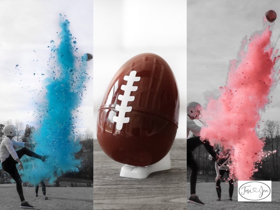 Football Gender Reveal 10" Filled with Powder & Confetti Gender Reveal Ball Gender Reveal Football Pink, Blue, Purple, Green, Yellow, Orange