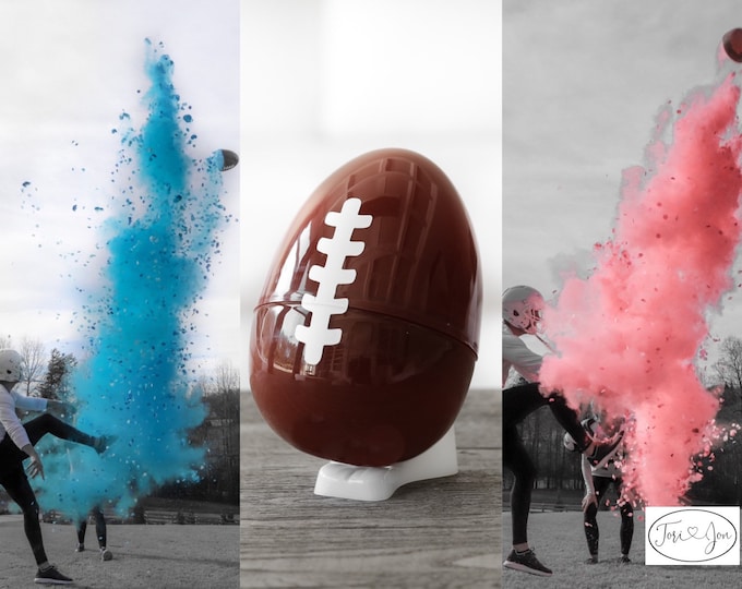 Gender Reveal Football With Pink & Blue Powder – Exploding Surprise Ball For Baby Shower Parties & Photo Moments