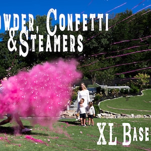 XL Baseball Gender Reveal! Gender Reveal Baseballs in Pink or Blue  Filled w/ Powder and or Confetti! Handmade Baseball