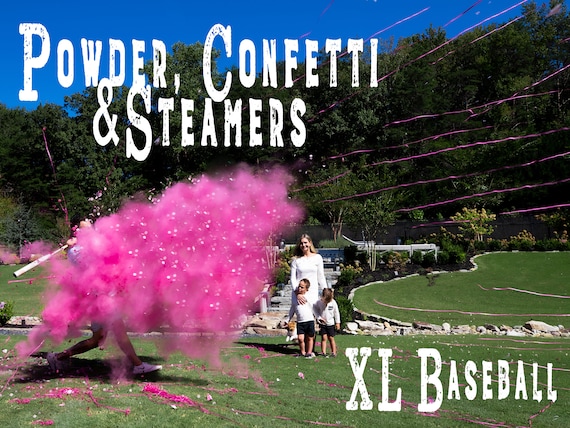 XL Baseball Gender Reveal! Gender Reveal Baseballs in Pink or Blue  Filled w/ Powder and or Confetti! Handmade Baseball